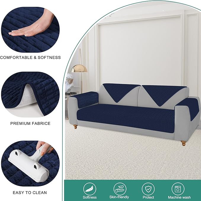 Foxdecor Couch Arm Covers Sofa Armrest Covers, Arm Chair Covers Set of 2