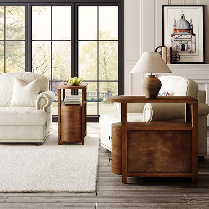 LITTLE TREE Solid Wood End Table Set 2