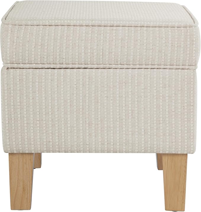 HomePop Home Decor | Upholstered Modern Rectangular Storage Ottoman | Hinged