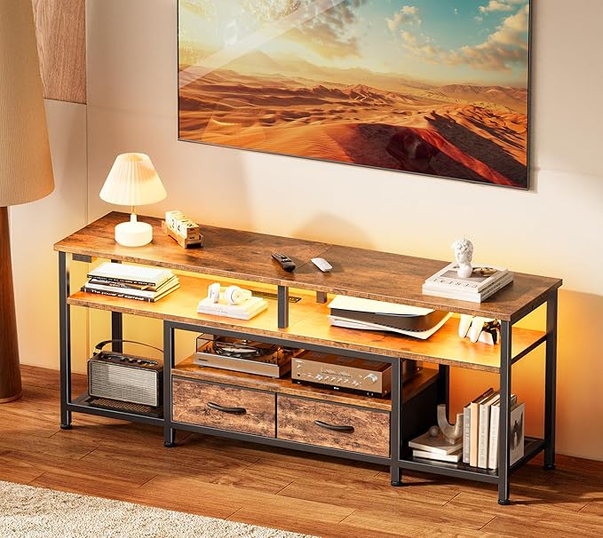 Huuger TV Stand for 55 60 Inch TV, Entertainment Center
