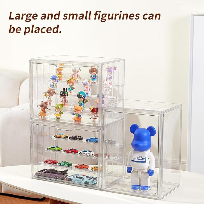 Display Case for Collectibles 4 Layer Updated Adjustable Acrylic Display Case
