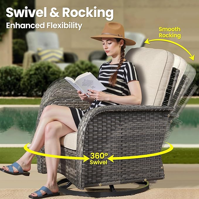 ovios 8-Piece Patio Furniture Set, Outdoor Wicker Sofa