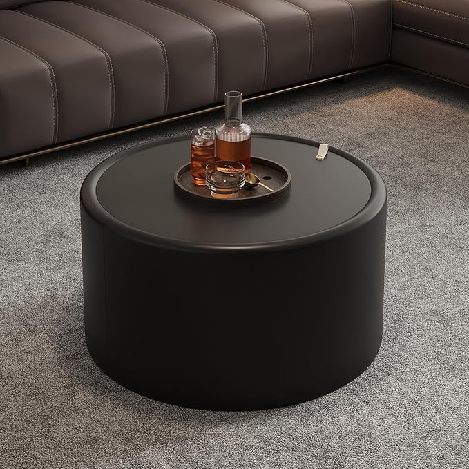 SSLine Set of 2 Black Round Nesting Coffee Tables