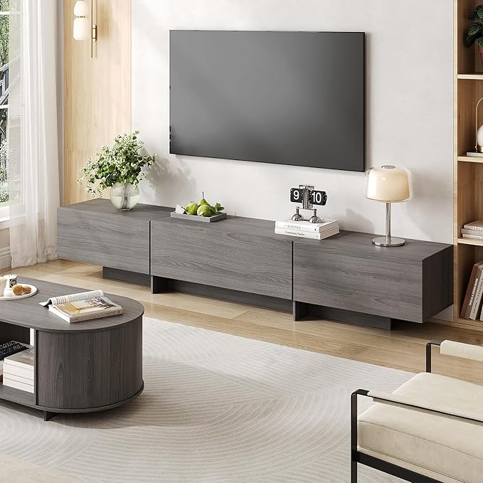 76.4'' Modern TV Stand for Living Room, Mid Century Modern TV Console,