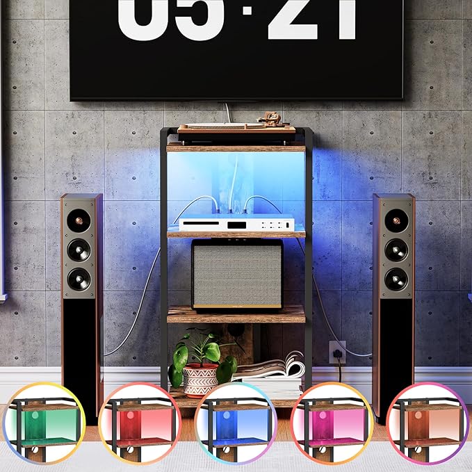 HOOBRO 4-Tier AV Media Stand, Media Console