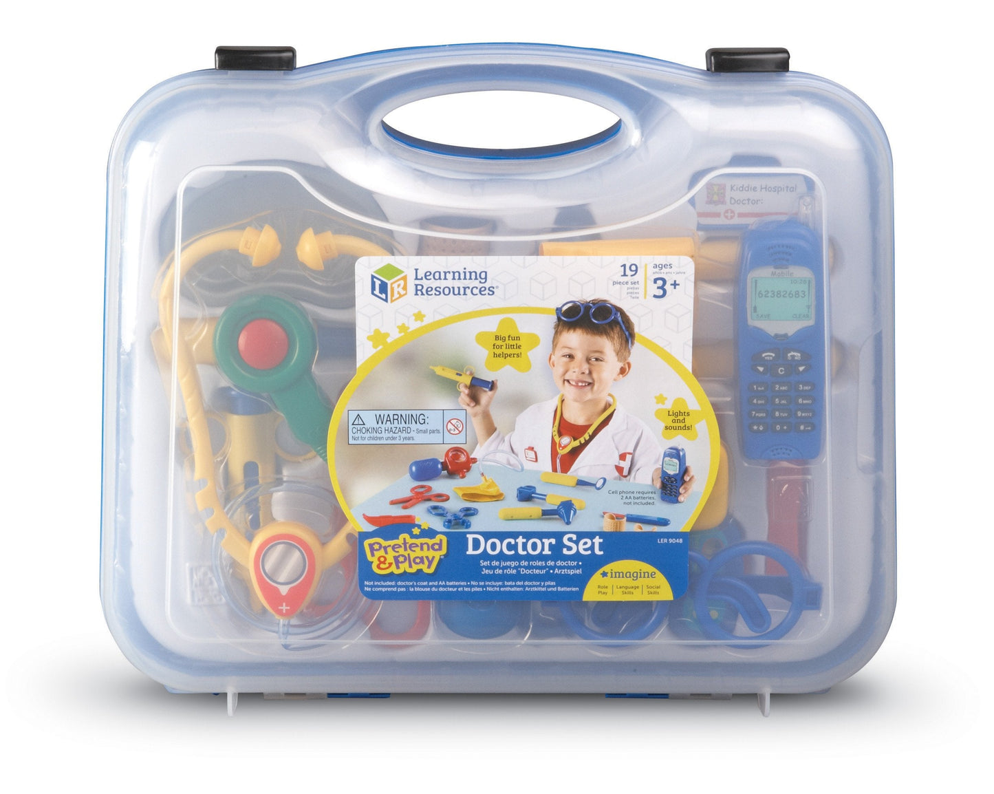 Learning Resources Pretend & Play Doctor Set Blue - Medical Kit for Kids, Role Play, Toddler Toys, Social Skills, Language Skills, Fine Motor, Birthday Gift for Boys and Girls