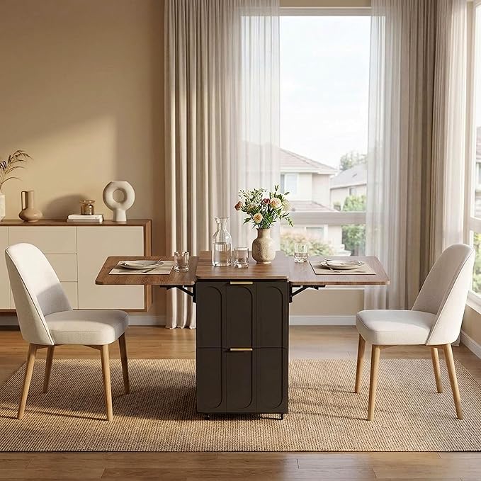 ModernMate 3-in-1 Folding Desk & File Cabinet, Fluted Multi-Storage Workspace