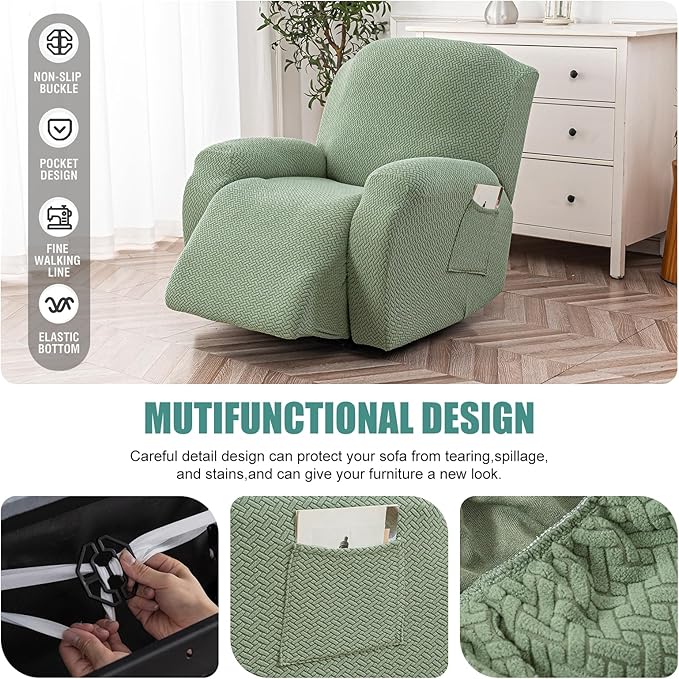 Genina Recliner Chair Cover, Stretch Reclining Chair Covers, Recliner Sofa
