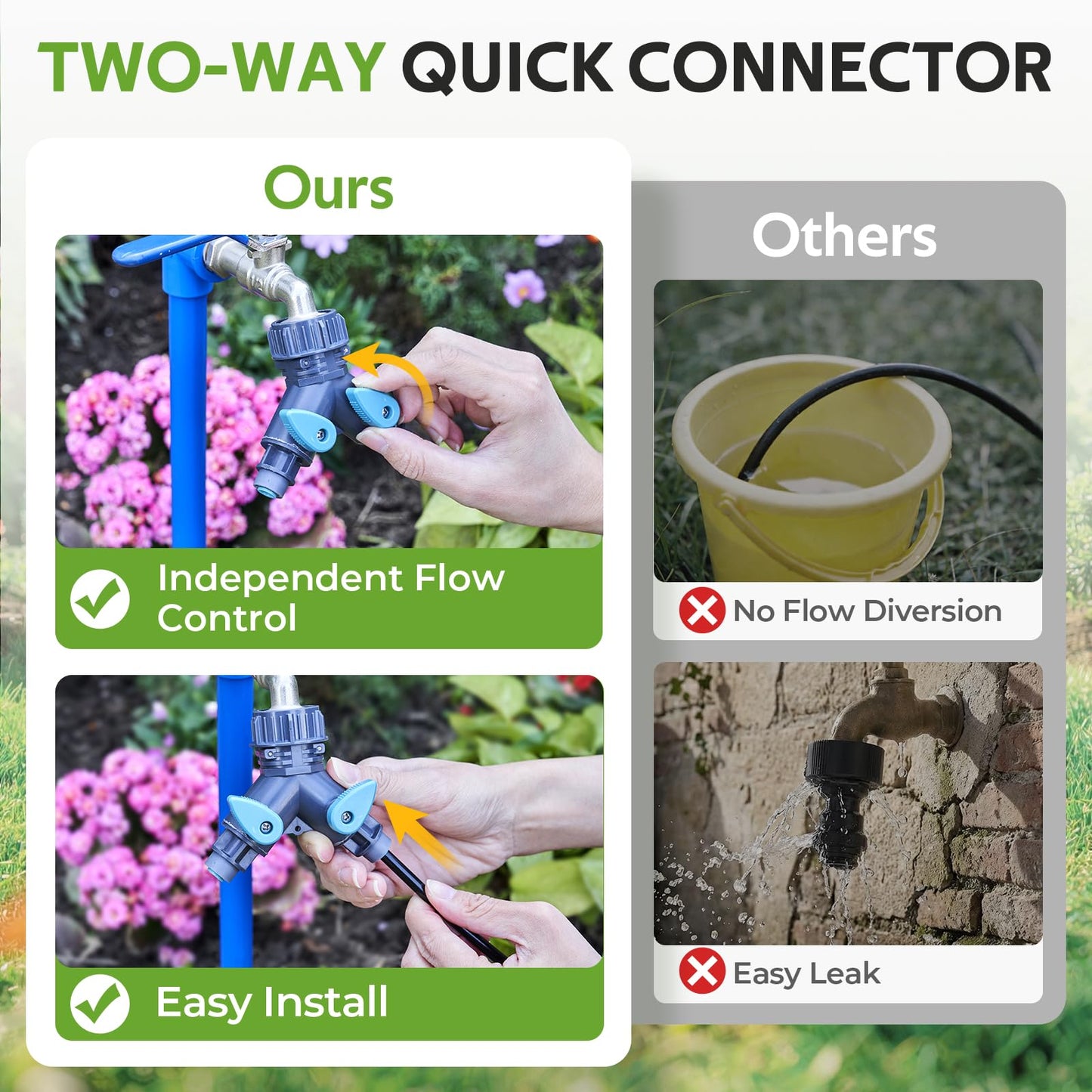 HIRALIY 80ft Push-to-Connect Drip Irrigation Kit, Adjustable Plant Watering System, for Garden Raised Bed Saving Water Automatic Irrigation Equipment with Drip Emitters, Tubing, Connectors