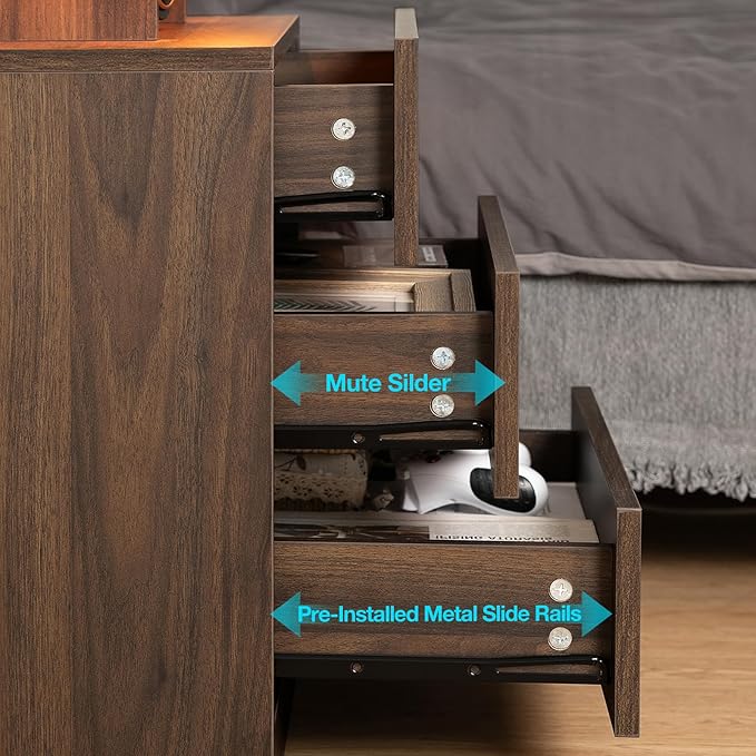 HOMMPA Rustic Brown Nightstand