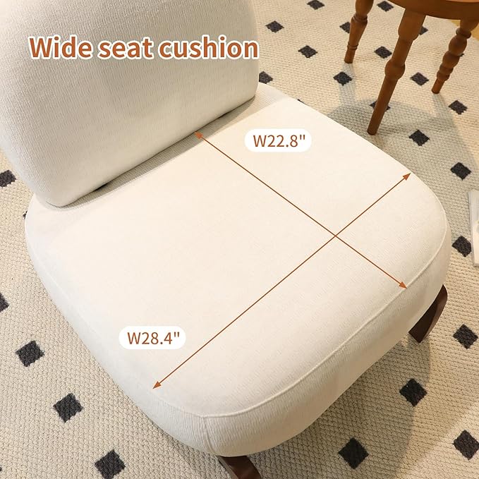 KEIKI Accent Chair with Solid Wood Legs, Velvet Single Seat Sofa