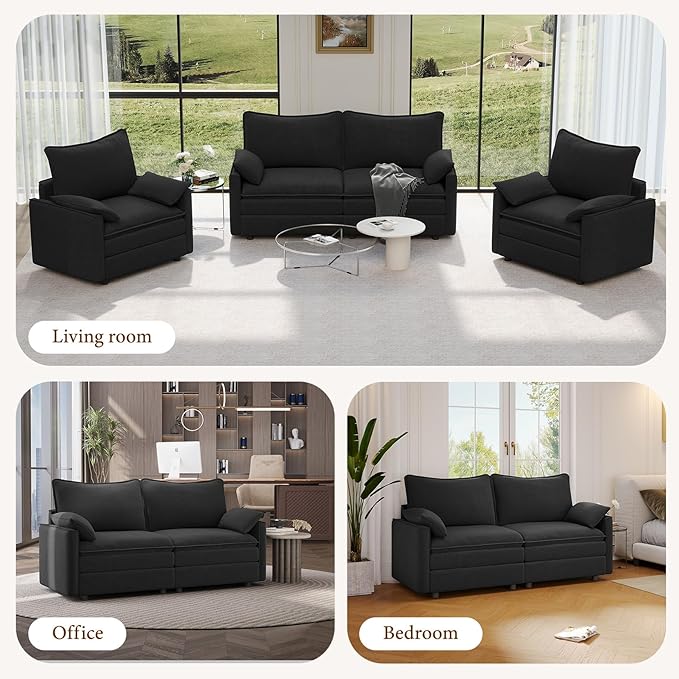 Vesgantti 74" Loveseat Sofa for Living Room, Comfy Cloud Couch Deep Seat