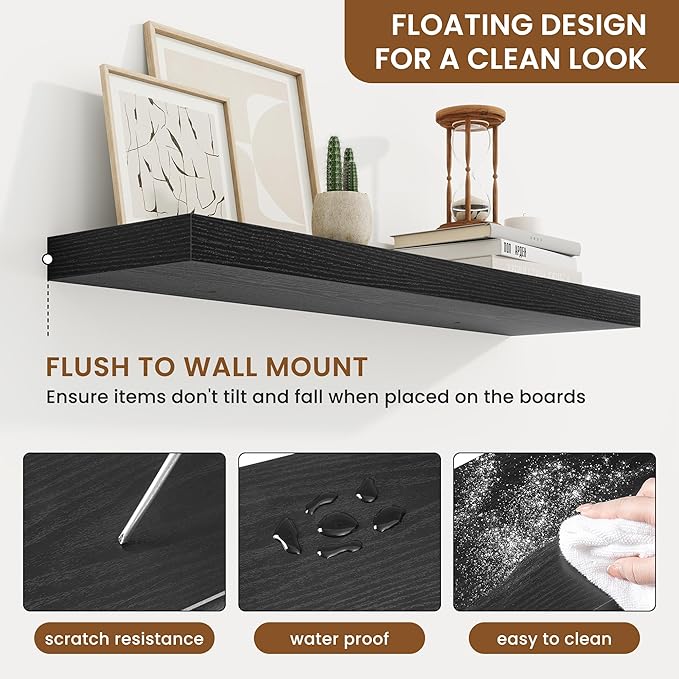 fuqing Floating Shelves for Wall, Wall Mounted Wood Floating Shelf