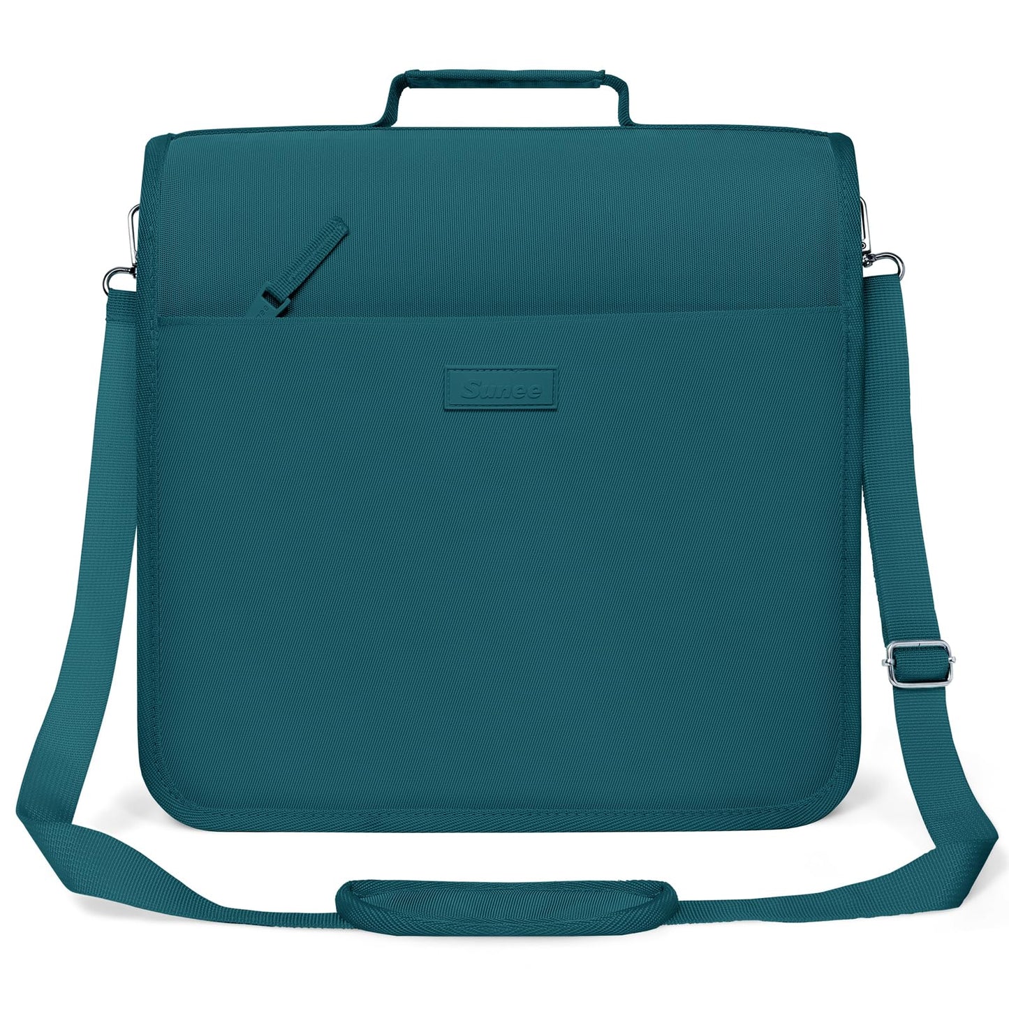 SUNEE Zipper Binder 3 Ring, 3 Inch O-Ring with Handle and Shoulder Strap, 600-Sheet Capacity, 5-Tab Expanding File Folder, Multi-Pockets for Middle School Organizer Binder with Zipper, Dark Teal-Green