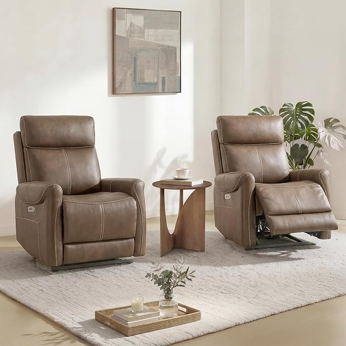 KISLOT Leather Recliner Chair Set of 2, Wall Hugger RV Recliners