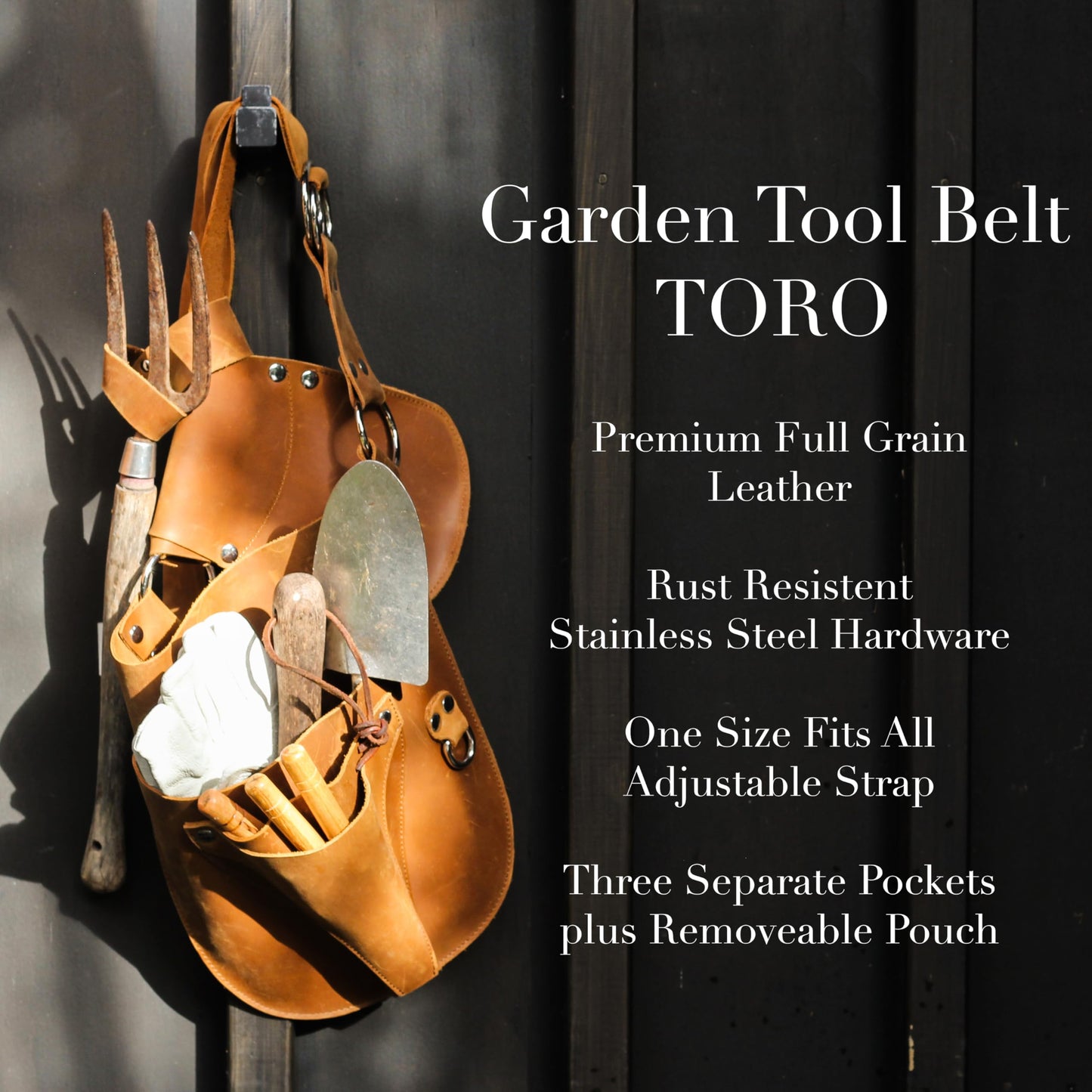 Leather Garden Tool Belt - Gardening gifts for women- Utility belt - Garden Tools Organizer Holster Pouch -Gift for Gardeners and Florists