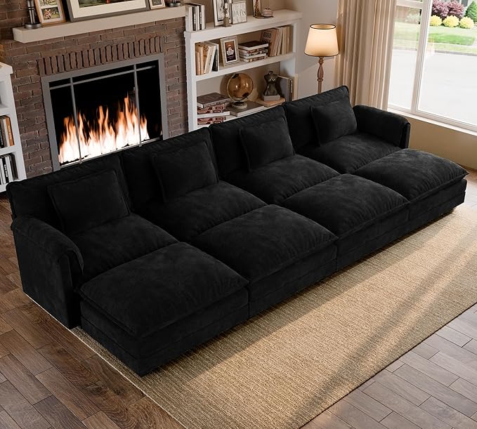 ELUCHANG Oversized 153" Modular Sectional Sofa, Comfy Deep Seat Cloud Couch