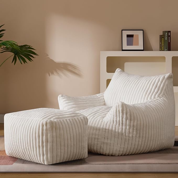 Oversized Bean Bag Chaise Lounge Chair Indoor