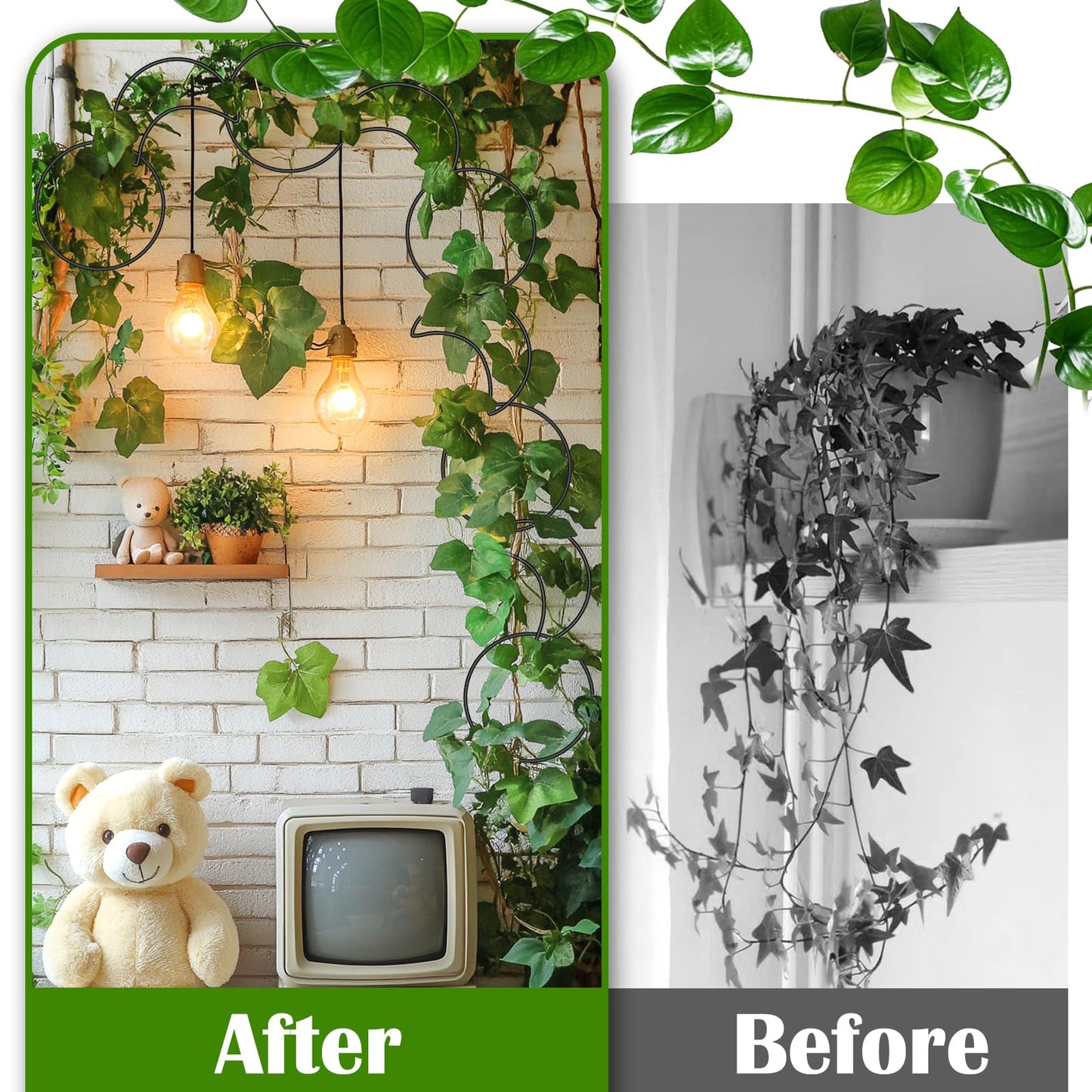 Vodolo 18 Pcs Chain Trellis for Climbing Plants Indoor Outdoor,Wall Plant Vine Climbing Support for Potted Plants,Houseplant Accessorie for Climbing Plants Pertains to Monstera,Pothos,Ivy,Wisteria