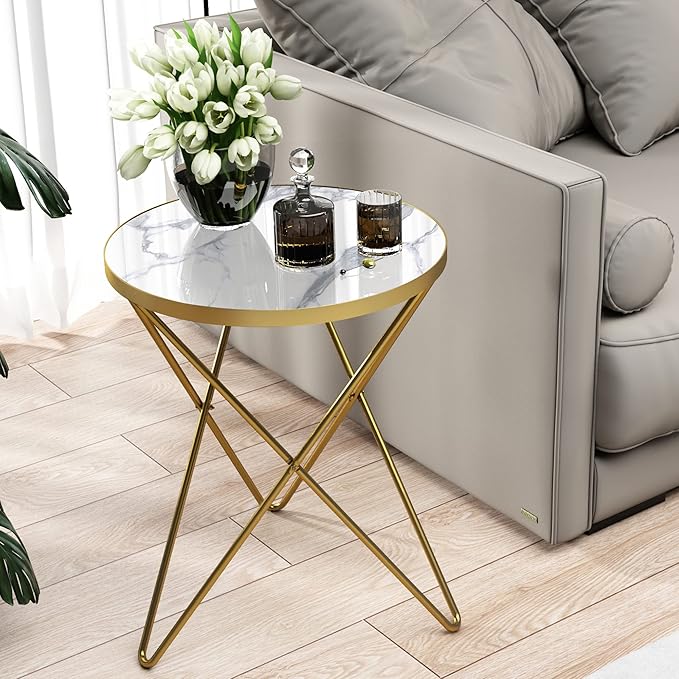 HLR Modern Round Side Table, End Table
