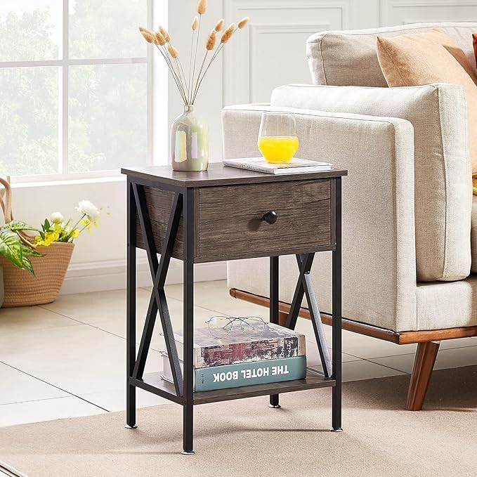 VECELO Nightstands Set of 2, Modern Bedside End Tables, Night Stands