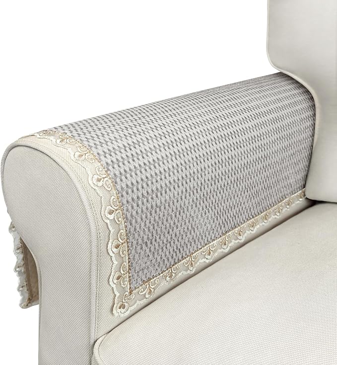 Couch Arm Covers, Couch Cover, Non-Slip Lace Armrest Covers, Headrest/Backrest
