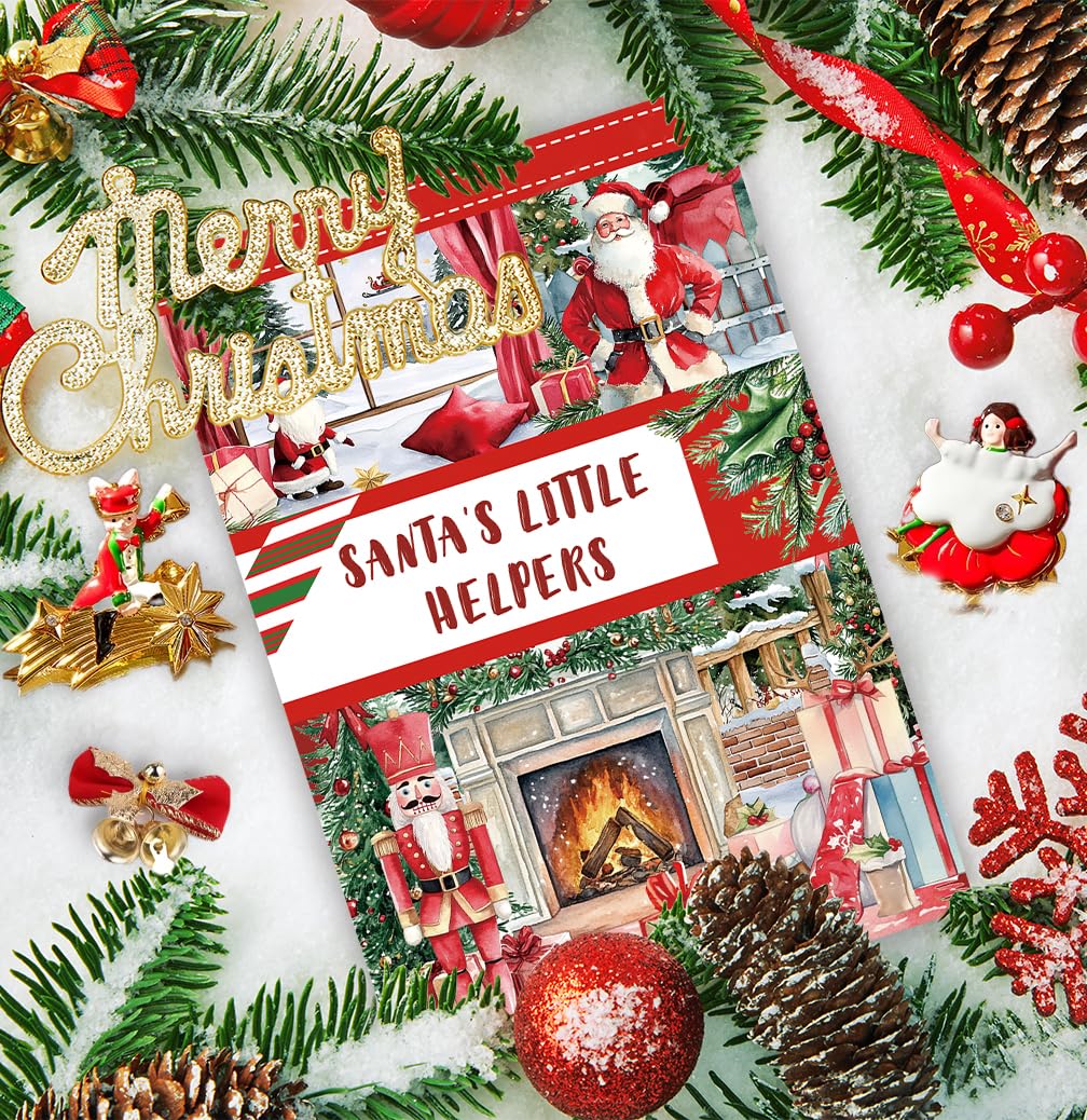 20 Sheets Pre-Cut Christmas Stickers for Scrapbooking, Bullet Journaling, Card Making & Planners - Xmas Sticker Book with Festive Holiday Designs, Self-Adhesive Scrapbook & Junk Journal Supplies