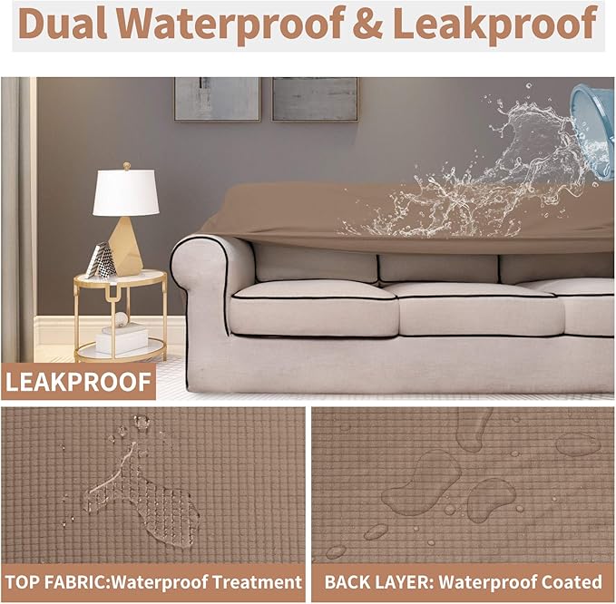 Easy-Going 100% Waterproof Couch Cover, Dual Waterproof Sofa Cover, Stretch