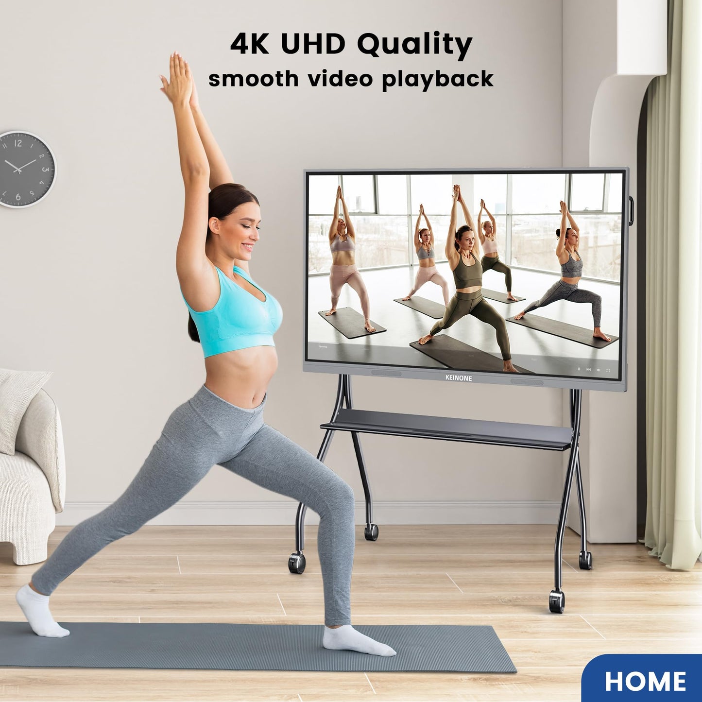 KEINONE 65'' 4K Smart Board with Google Certified, Android 14 OS 8+128 GB Interactive Whiteboard, Electronic Digital Whiteboard with Open App Ecosystem, Touch Smartboard for Home, Office and Classroom