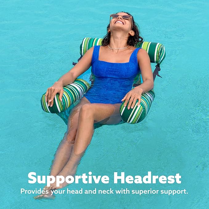 SLOOSH Inflatable Pool Floats Adult, 2 Packs Floating Lounge Chairs, Blow up