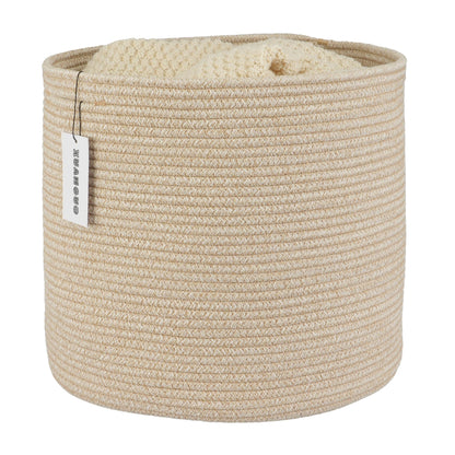XUANGUO Cotton Rope Basket For Girls Boys Kids 16”X14” Baby Laundry Basket Nursery Bin Round Woven Baskets Organizer For Storage Toys Blankets Shoes Clothes oatmeal