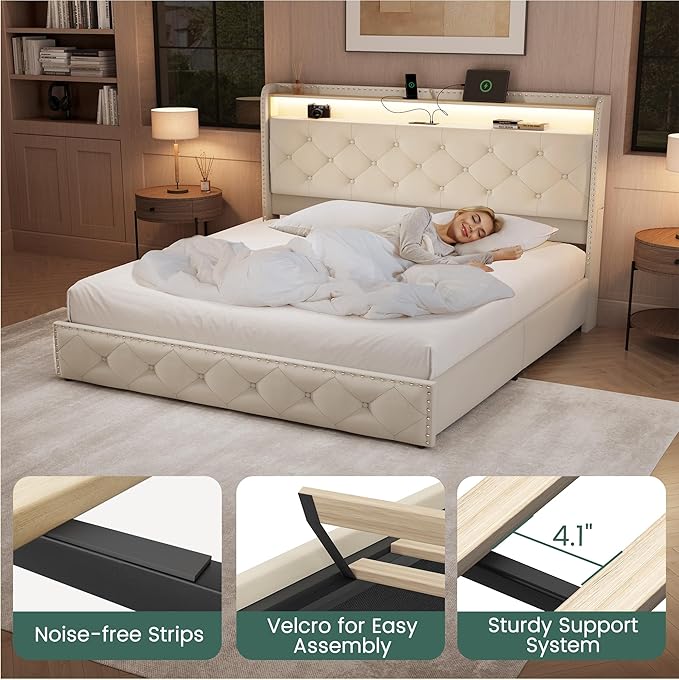 LARMACE Queen Size Bed Frame
