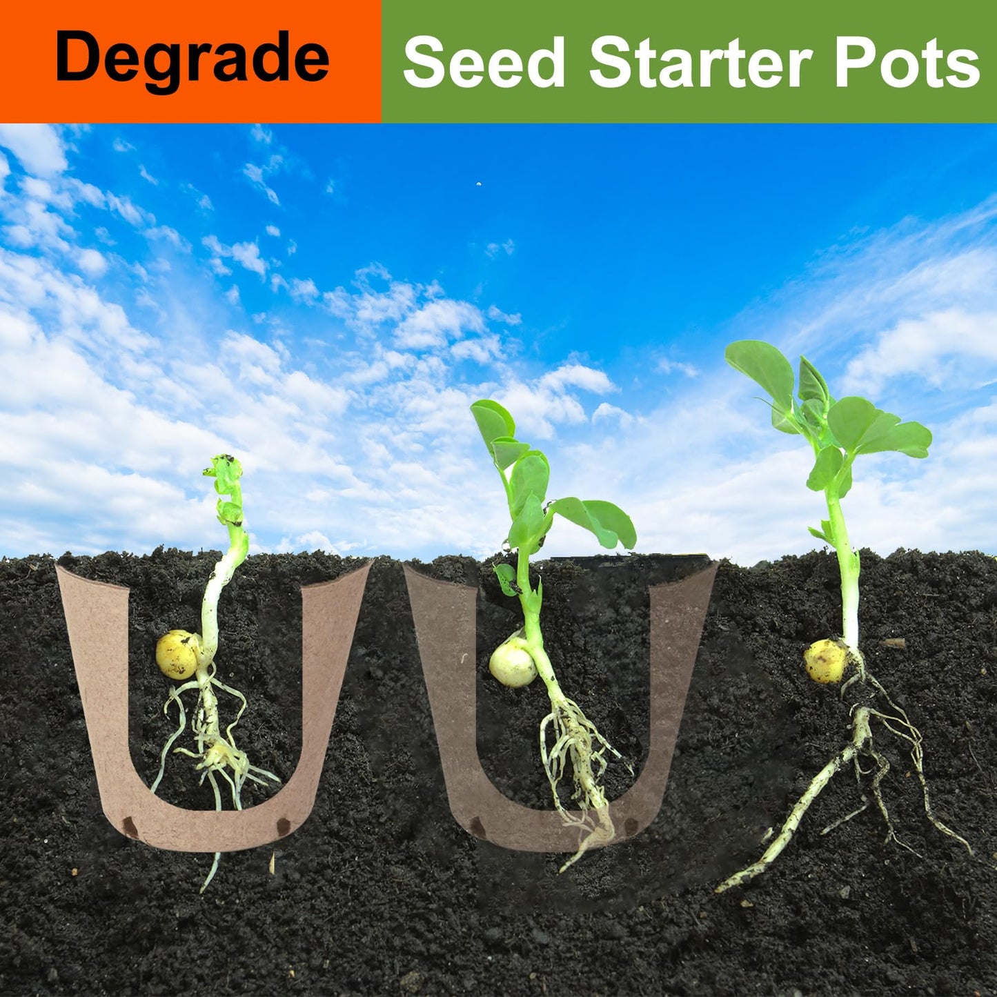 130 Pack Organic Peat Pots, 4 Inch Plant Starter Round Nursery Pot with Drainage Holes, Seedling Nursery Box, Seed Starting Tray, Bulk Garden Germination Paper Pulp Container with 130 Plant Labels