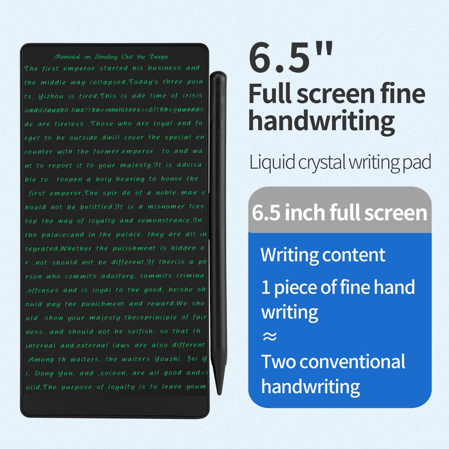 Amoretti Sonnet Mini LCD Writing Tablet, 6.5in Erasable Reusable Electronic Drawing Pads, Electronic scratchpad for Kids and Adults. Black.