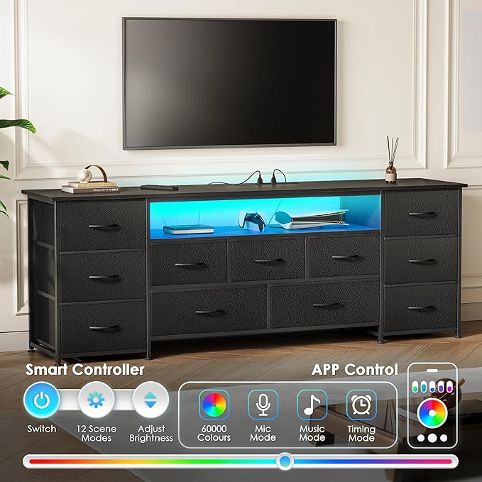 Huuger 63 Inch TV Stand for 65, 70 Inch TV, 11 Drawer Long Dresser