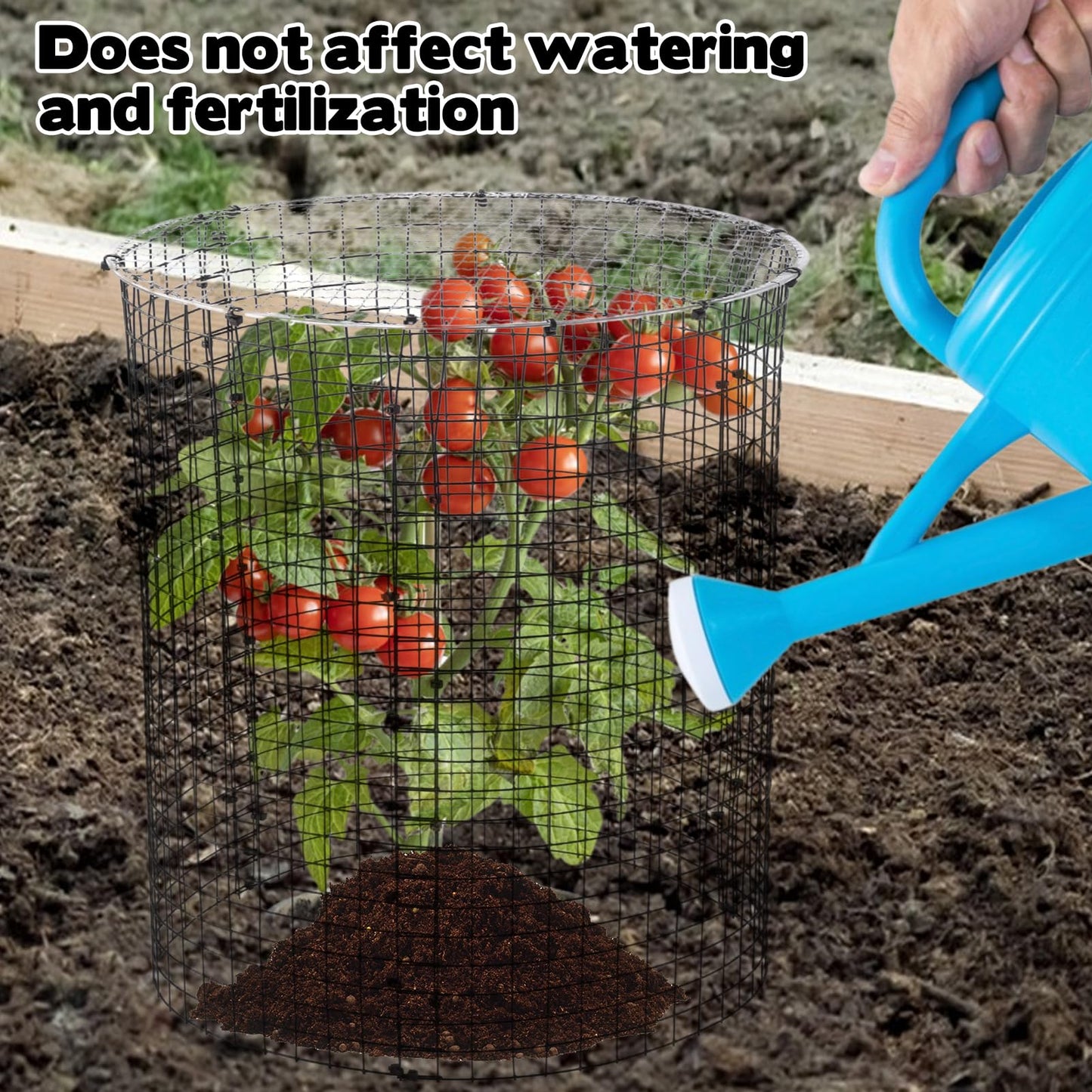 12 Sets of 16'' x 12'' Garden Plant Protectors from Animals With Detachable Covers ,36Pcs Metal Wire Protectors With Cover for Plants , Metal Plant Cage Chicken Wire Cloche with Stakes & Nylon Ties