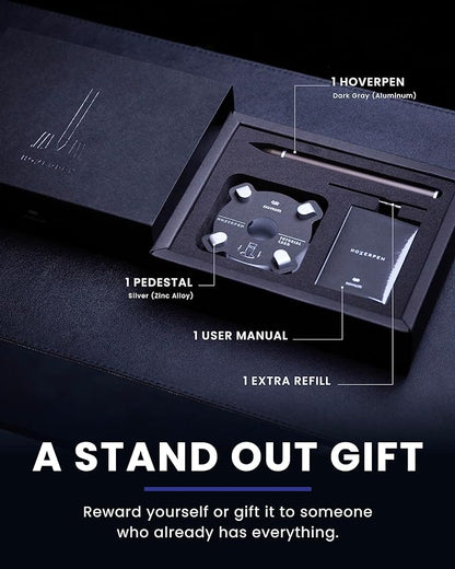 novium Hoverpen - Luxury Pen for Men & Women, Vertically Standing Executive Ballpoint Pen with Top Grade Free-Flowing Ink Refill, Metal Made, Unique Gifts, Luxury Pen for Men, Mens Gifts Ideas