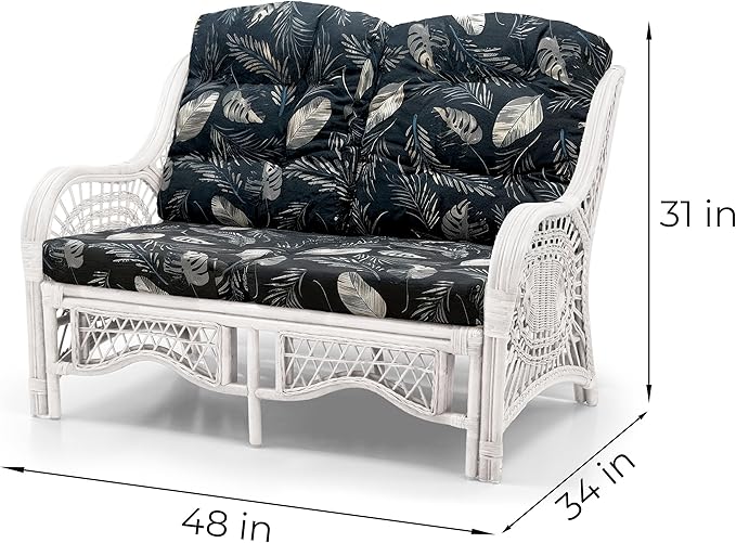 Malibu Lounge Loveseat Sofa Natural Rattan Wicker Handmade Design
