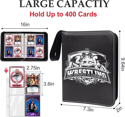 400 Pockets Card Binder for Trading Cards,Portable Waterproof Storage Bag with Removable Sleeves for Sports Cards Collectors