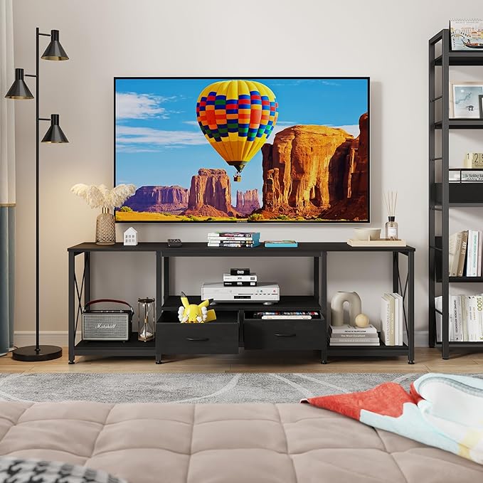 GYIIYUO TV Stand with Fabric Drawers