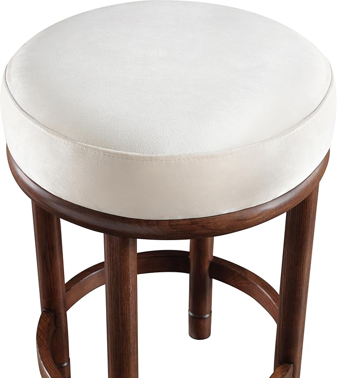 Meridian Furniture 978Cream-C Monette Collection Art Deco Counter Stool