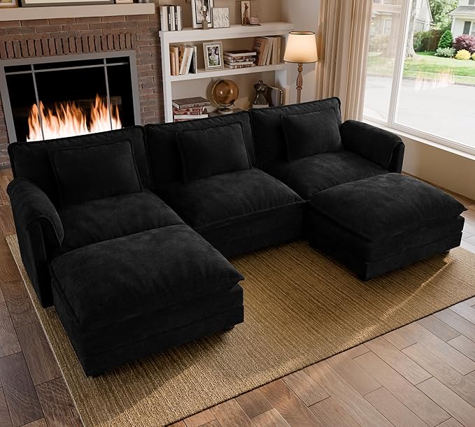 ELUCHANG Oversized 116" Modular Sectional Sofa, Comfy Cloud Couch, U Shaped