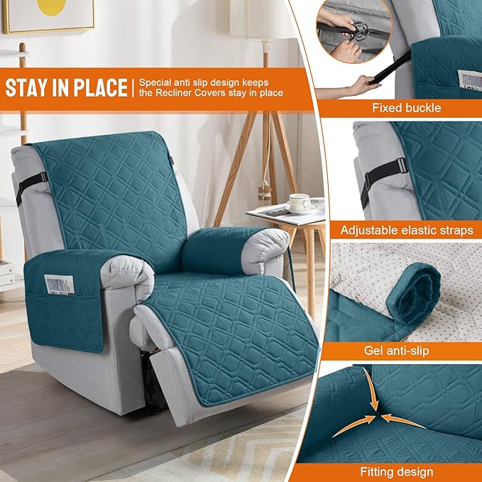 VANSOFY 100% Waterproof Recliner Chair Covers, Recliner Cover Non-Slip Dog