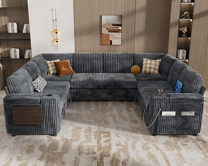 Vipbear 111" Modular Sectional Sleeper Sofa