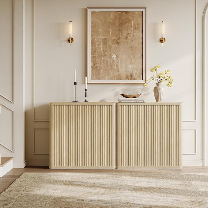 SICOTAS Buffet Cabinet with Storage Sideboard Accent Modern Credenza with Doors