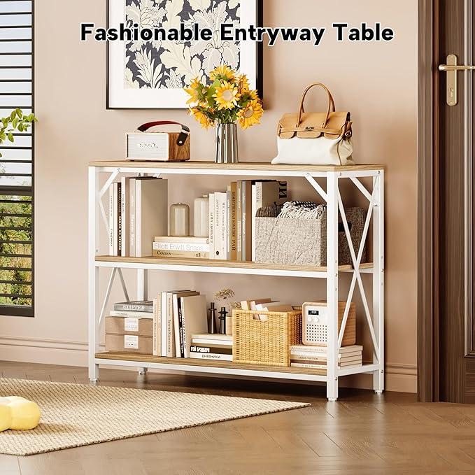 Homeiju Entry Table 40" Width, 3-Tier Entryway Table