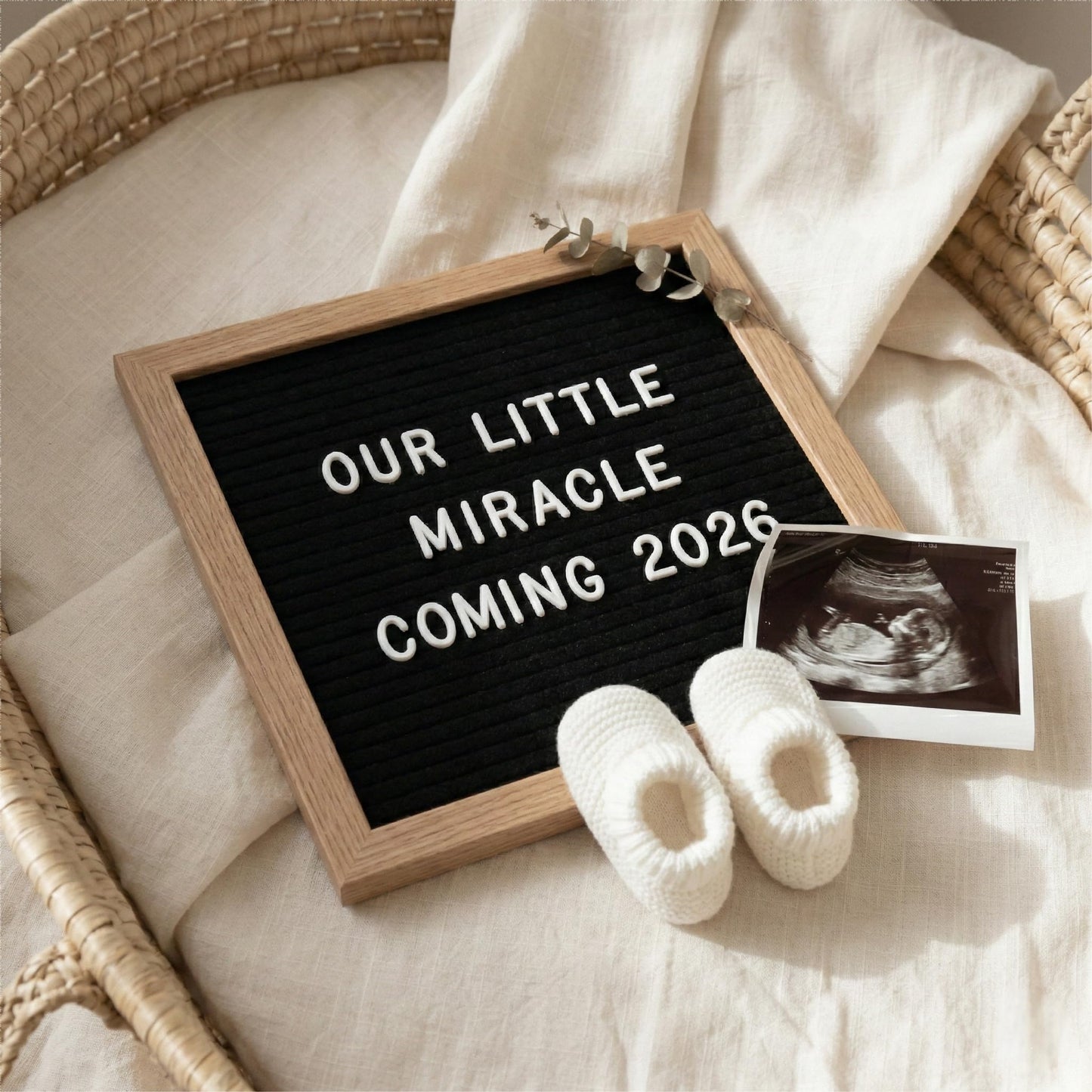 C CRYSTAL LEMON Black Felt Letter Board 10x10in, Baby Announcement Sign & Pregnancy Announcement Board, 336 Pre-Cut Letters, Wooden Frame, Felt Letter Board for Milestone Photos, Wall Mount or Stand