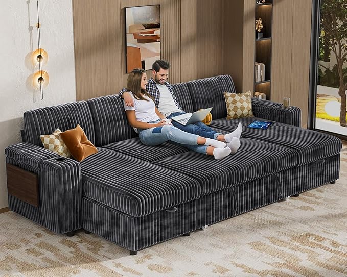 Vipbear 108" Modular Sectional Sleeper Sofa