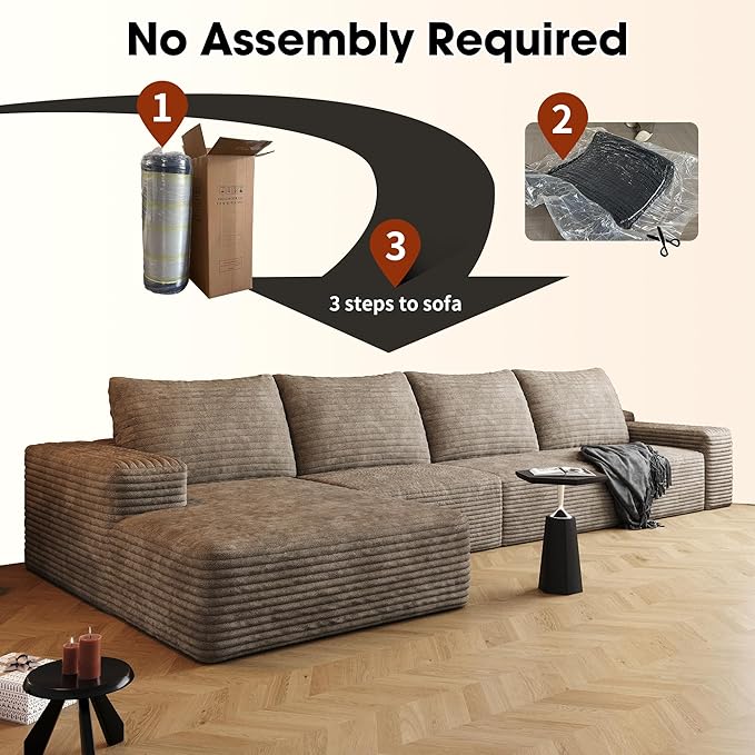 136" Sectional Couches for Living Room Cloud Couch Sofa