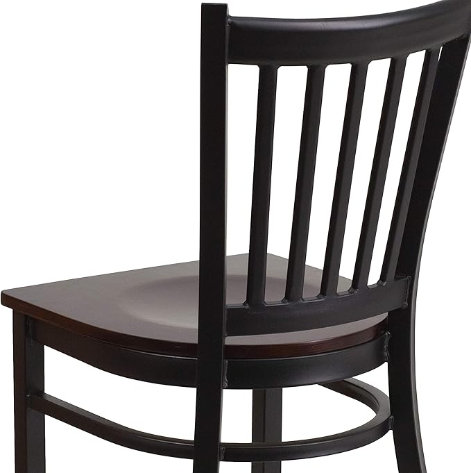 Flash Furniture HERCULES Series Black Vertical Back Metal Restaurant Chair